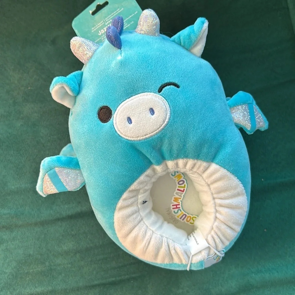 Squishmallows Unisex Plush Slippers - Tatiana The Dragon 11-12